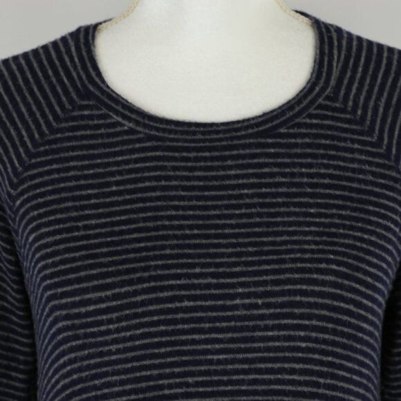 Sundry Women's Size Extra Small Blue White Striped Side Tie Scoop Neck Sweater - Picture 2 of 8